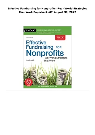 read effective fundraising for nonprofits: real-world strategies that