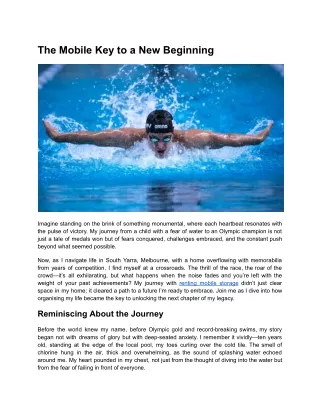 the mobile key to a new beginning