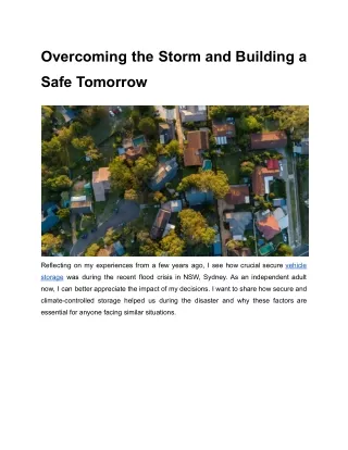 overcoming the storm and building a
