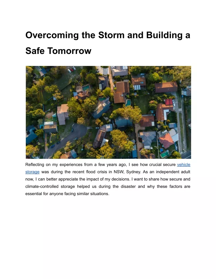 overcoming the storm and building a