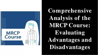 c o m p r e h e n s i v e analysis of the mrcp