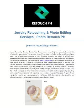 Jewelry Retouching