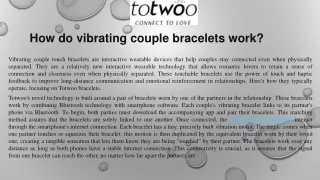 how do vibrating couple bracelets work