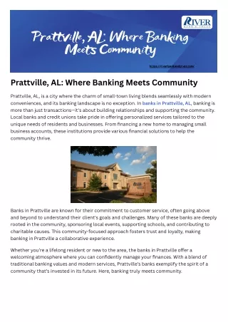 Prattville, AL Where Banking Meets Community