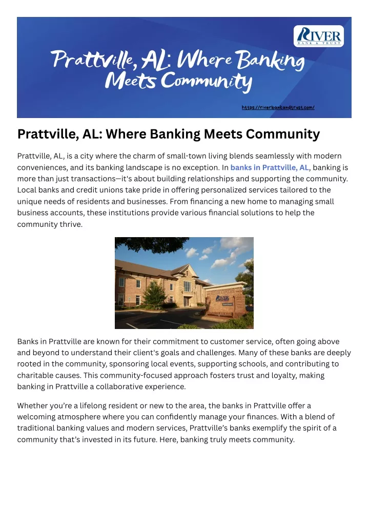 prattville al where banking meets community