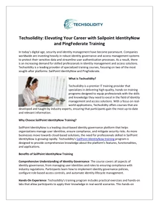 techsolidity elevating your career with sailpoint