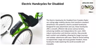 Electric Handcycles for Disabled