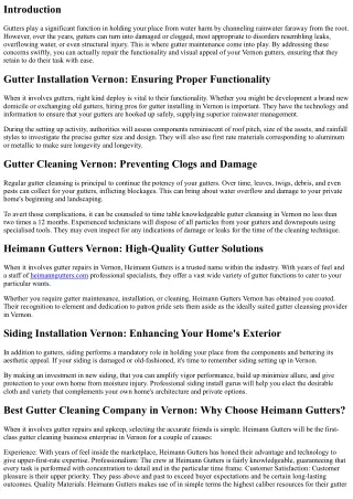 Gutter Repairs: Restoring the Functionality and Appearance of Your Vernon Gutter