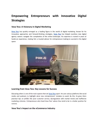 Empowering Entrepreneurs with Innovative Digital Strategies