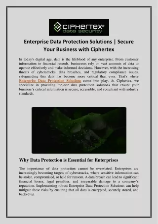 enterprise data protection solutions secure your