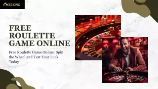 Free Roulette Game Online: Spin the Wheel and Test Your Luck Today