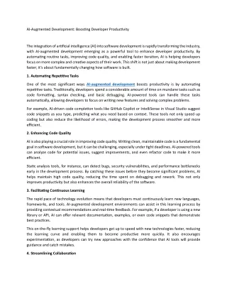 ai augmented development boosting developer
