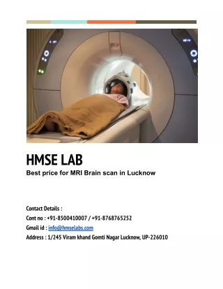 Best price for MRI Brain scan in Lucknow