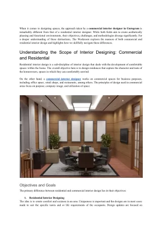 How is Commercial Interior Design Different from Residential Interior Designing