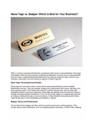 Name Tags vs. Badges: Which is Best for Your Business?