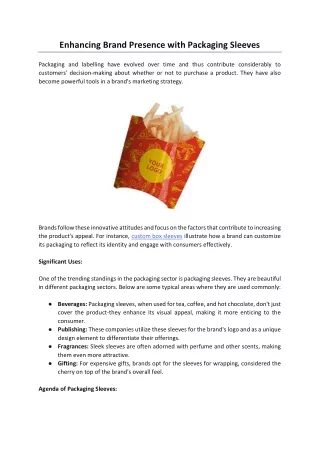 Enhancing Brand Presence with Packaging Sleeves