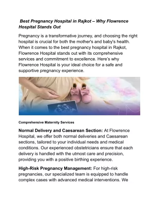 Best Pregnancy Hospital in Rajkot – Why Flowrence Hospital Stands Out