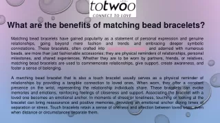 what are the benefits of matching bead bracelets