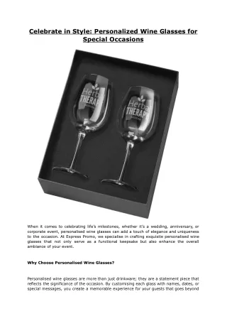 Celebrate in Style - Personalized Wine Glasses for Special Occasions