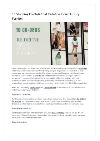 10 Stunning Co-Ords That Redefine Indian Luxury Fashion