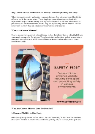 why convex mirrors are essential for security