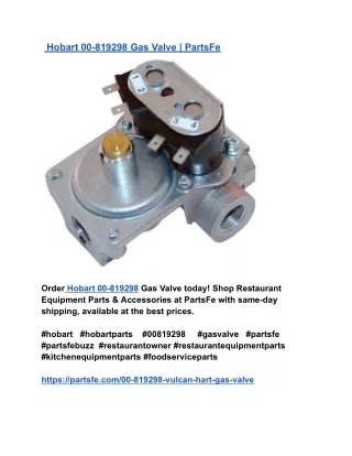 Hobart 00-819298 Gas Valve _ PartsFe