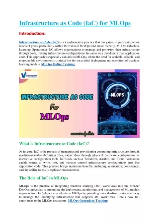 infrastructure as code iac for mlops
