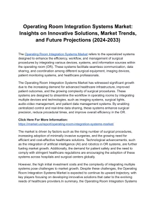 operating room integration systems market