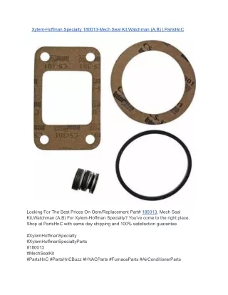 Xylem-Hoffman Specialty 180013-Mech Seal Kit,Watchman (A,B) _ PartsHnC