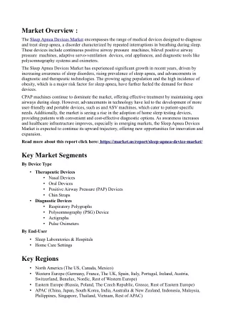 Sleep Apnea Devices Market: The Role of Wearable Technology in Sleep Disorder Ma