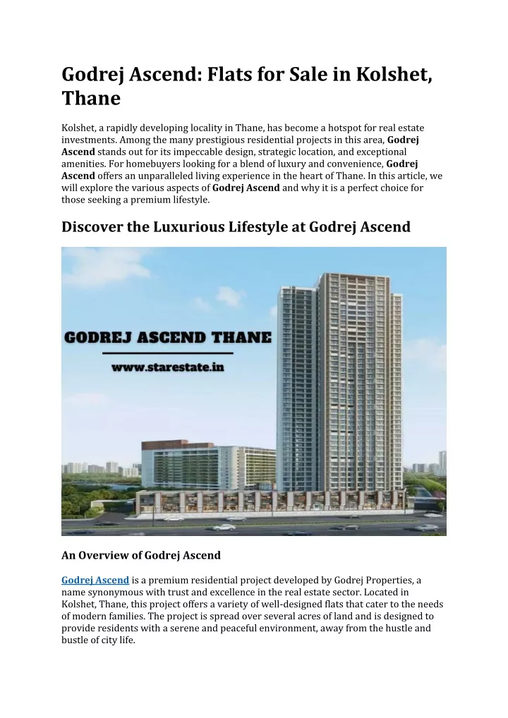 godrej ascend flats for sale in kolshet thane