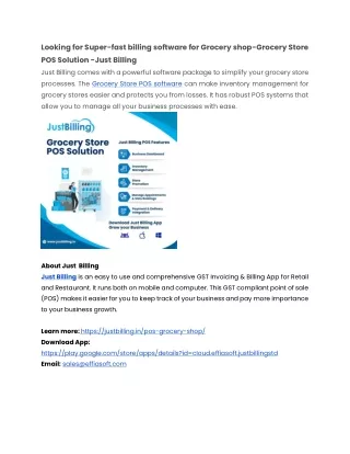 looking for super fast billing software