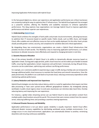 improving application performance with hybrid