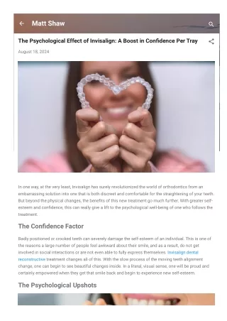 The Psychological Benefits of Invisalign
