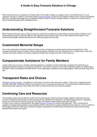 A Guide to Straightforward Funeraria Providers in Chicago