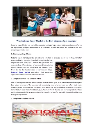Why National Super Market is the Best Shopping Spot in Jaipur