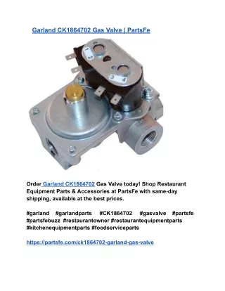 Garland CK1864702 Gas Valve _ PartsFe