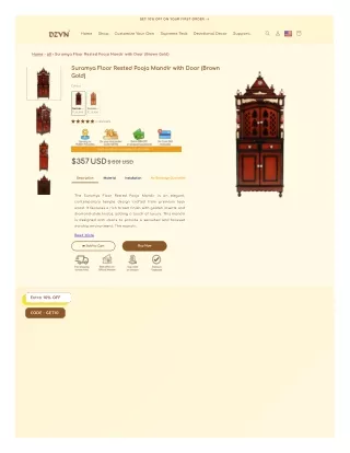 Suramya Floor Rested Pooja Mandir with Door
