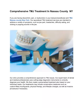 Comprehensive TMJ Treatment In Nassau County  NY