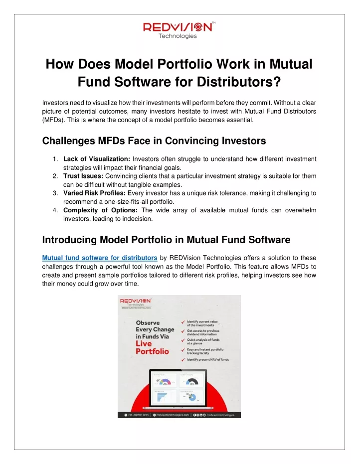 how does model portfolio work in mutual fund