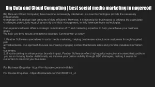 Big Data and Cloud Computing | best social media marketing in nagercoil