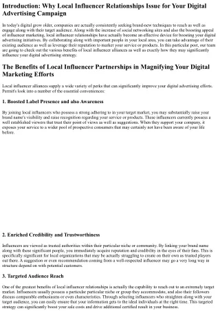 The Advantages of Local Influencer Alliances in Enhancing Your Digital Advertisi