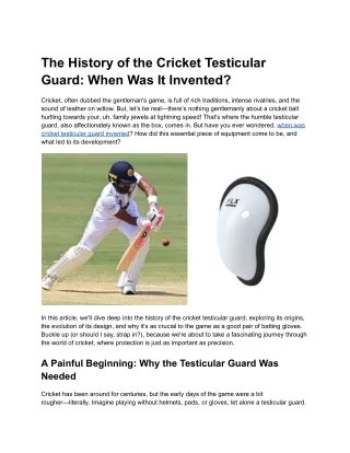 The History of the Cricket Testicular Guard_ When Was It Invented (1)