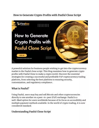 How to Generate Crypto Profits with Paxful Clone Script