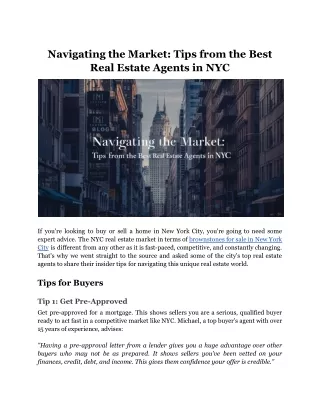 navigating the market tips from the best real