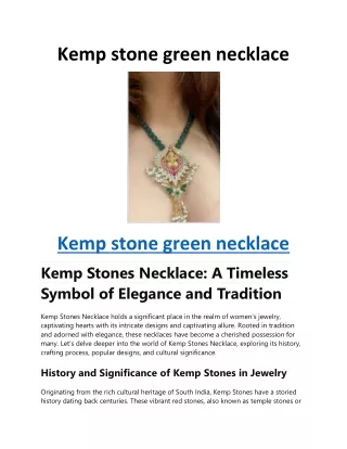 Kemp stone green necklace