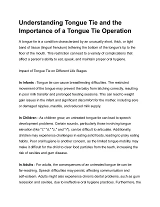 understanding tongue tie and the importance