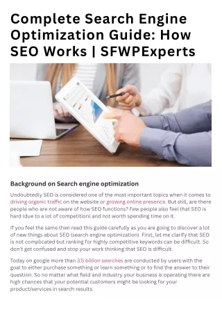 Complete Search Engine Optimization Guide How SEO Works