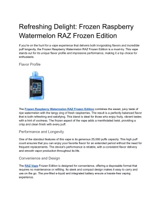 Refreshing Delight_ Frozen Raspberry Watermelon RAZ Frozen Edition