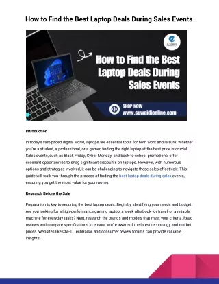 how to find the best laptop deals during sales